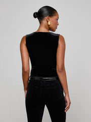 Molly Velvet Bodysuit in Black | L'AGENCE discount