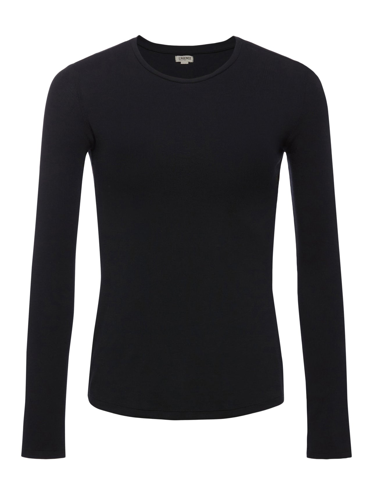 Tess Long Sleeve Tee in Black Micro Modal | L'AGENCE Women