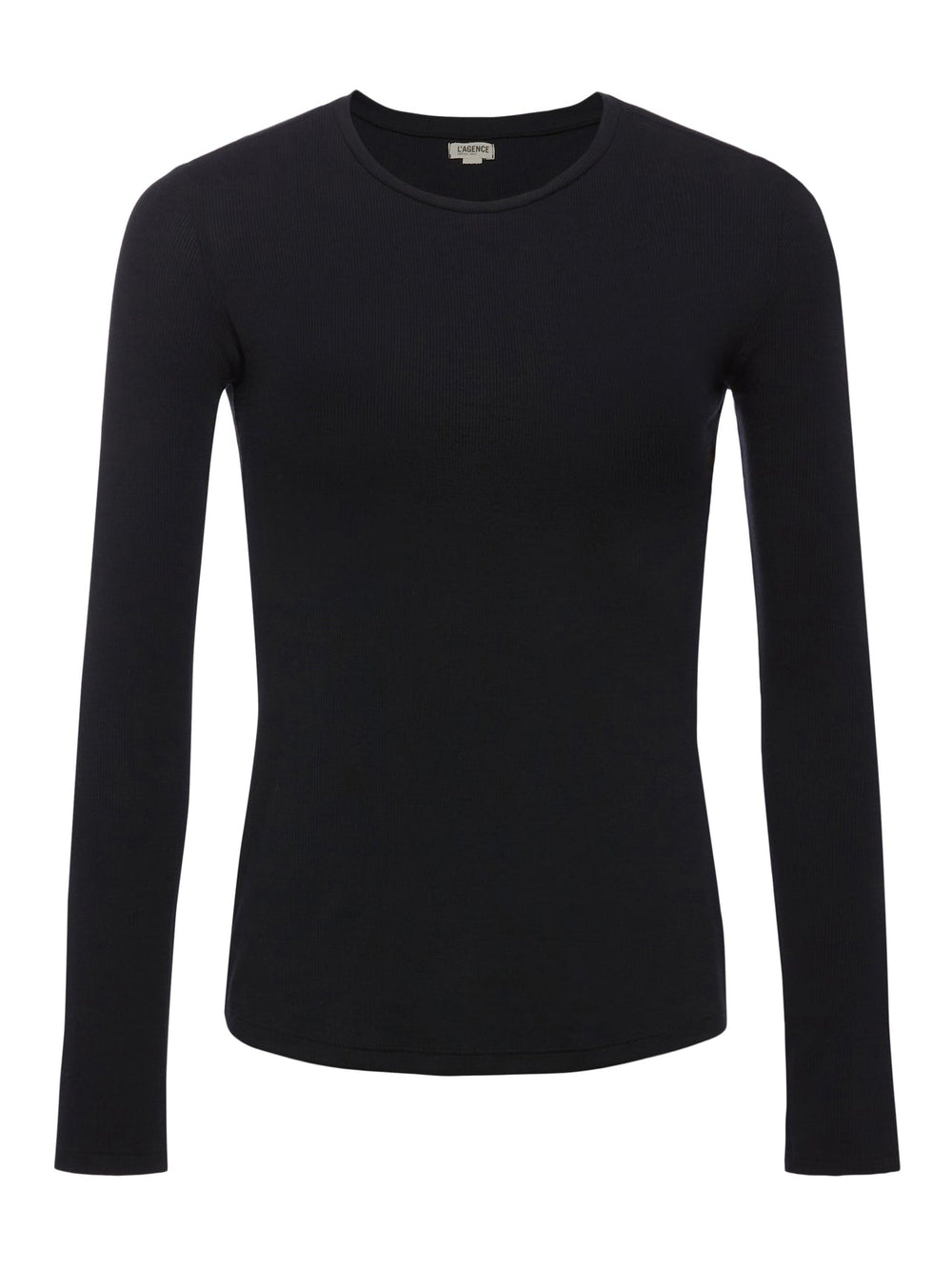 Tess Long Sleeve Tee in Black Micro Modal | L'AGENCE Women