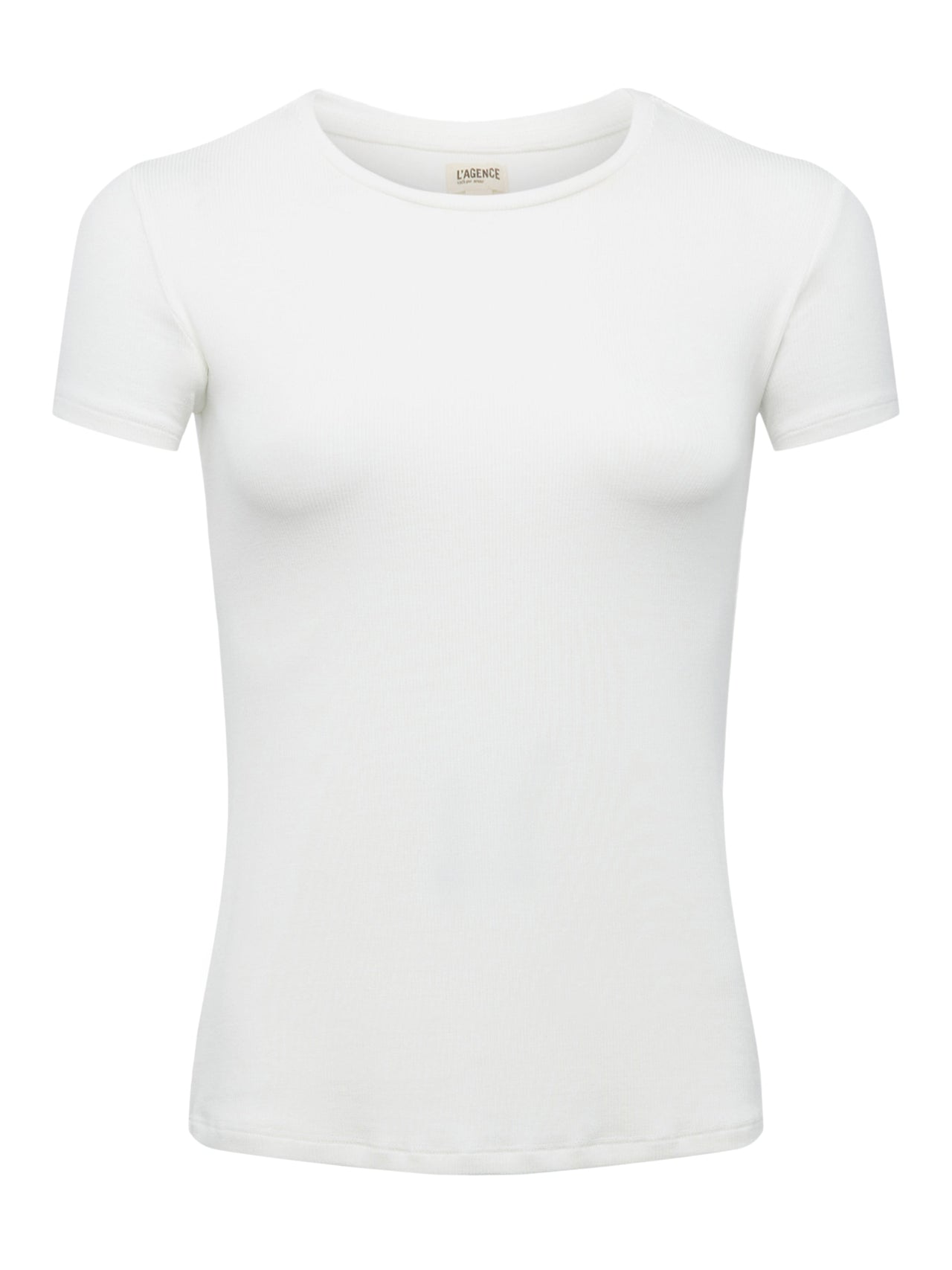 Ressi Fitted Crewneck Tee in White Micro Modal | L'AGENCE near me
