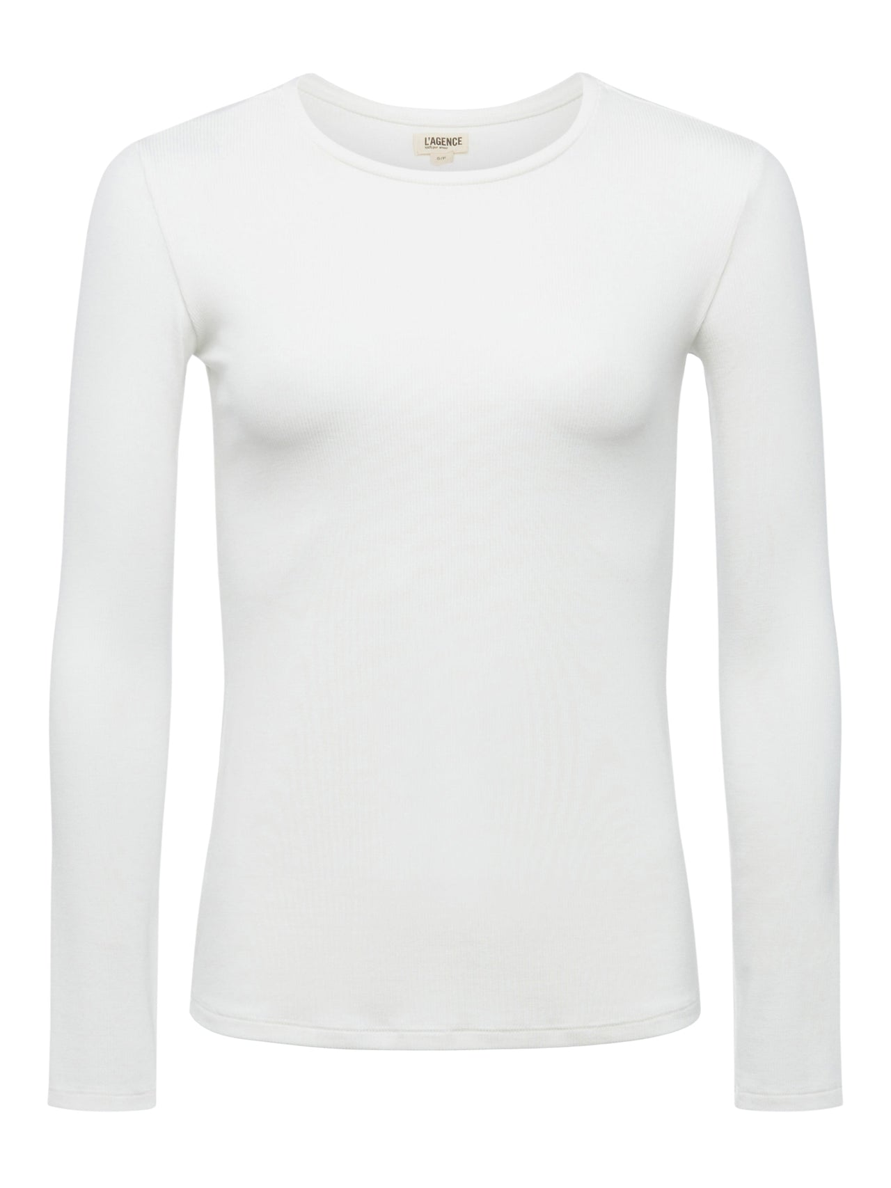 Tess Long Sleeve Tee in White Micro Modal | L'AGENCE discount
