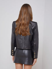 Jayde Leather Jacket in Black | L'AGENCE for sale