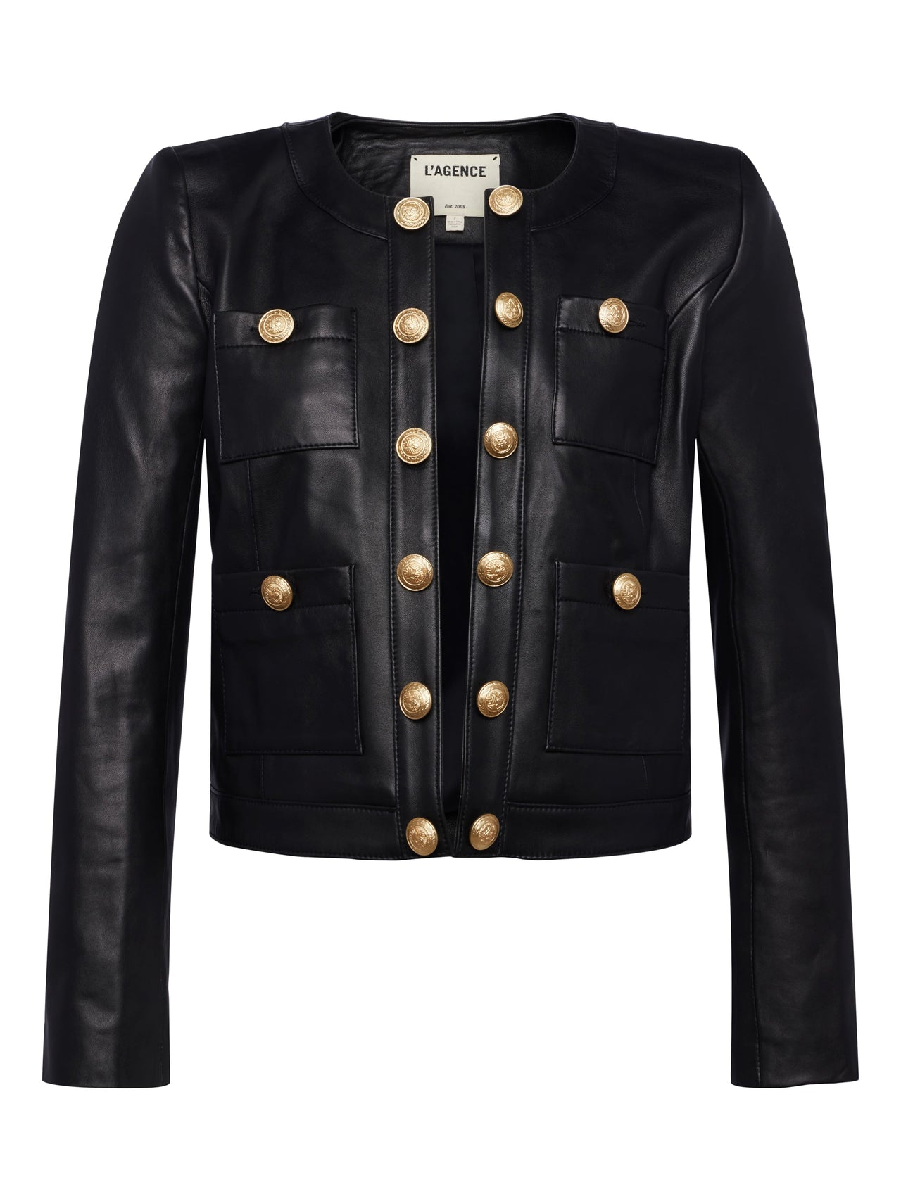 Jayde Leather Jacket in Black | L'AGENCE for sale