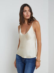 Lexi Silk Camisole in Pearl | L'AGENCE for sale