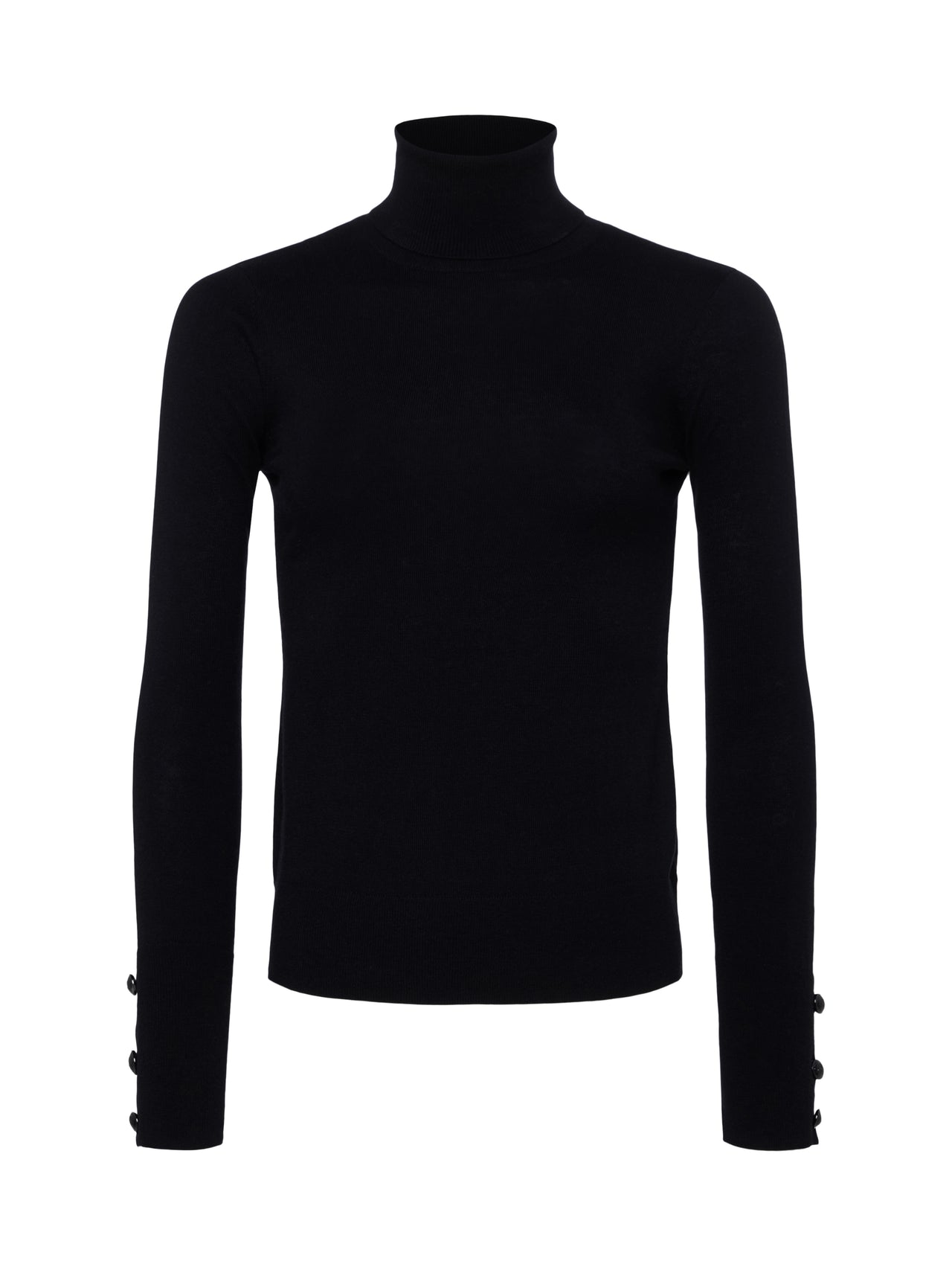 Flora Long Sleeve Turtleneck in Black/Black | L'AGENCE sale