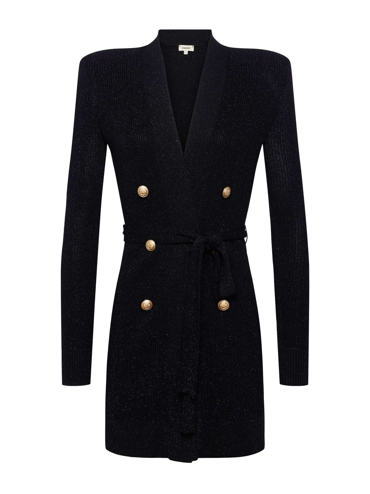 Noe Double-Breasted Cardigan in Black | L'AGENCE discount