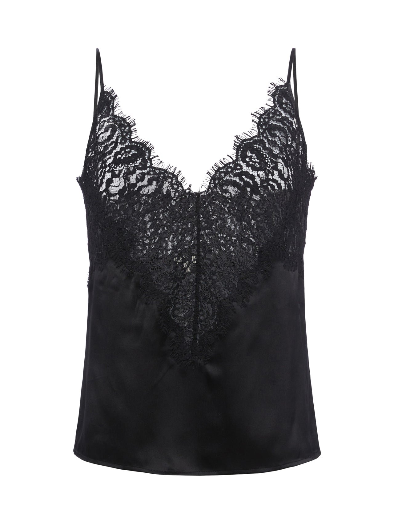 Priya Silk Lace Camisole in Black | L'AGENCE sale