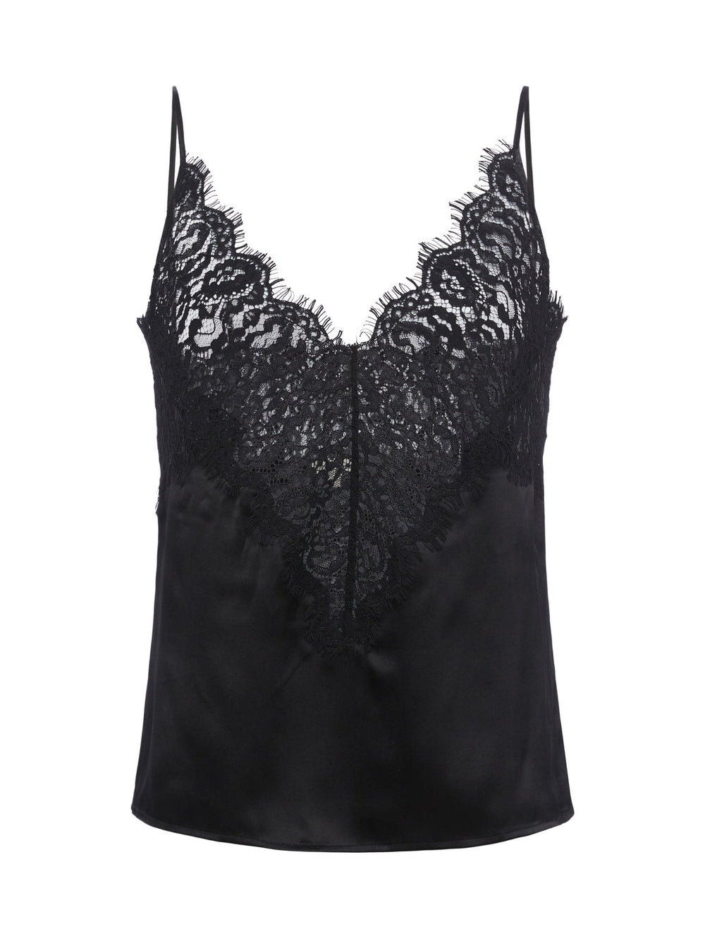 Priya Silk Lace Camisole in Black | L'AGENCE sale
