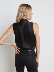 Emmy Sleeveless Silk Blouse in Black | L'AGENCE near me