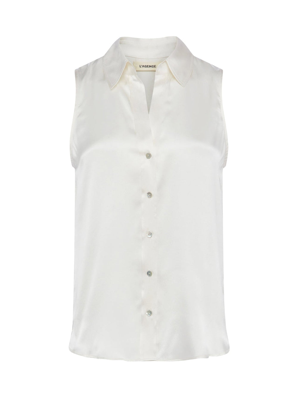 Emmy Sleeveless Silk Blouse in Ivory | L'AGENCE discount