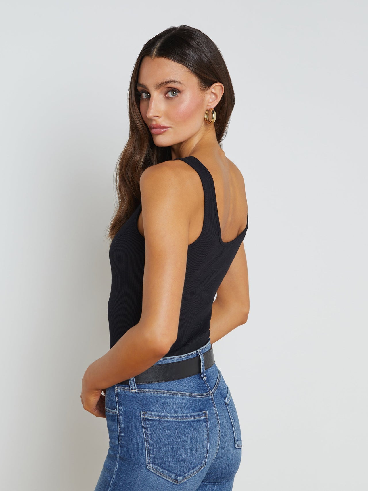 Nica Scoopneck Bodysuit in Black | L'AGENCE for sale