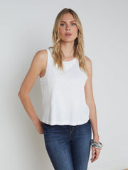 Mikaela Cotton Tank in White | L'AGENCE online
