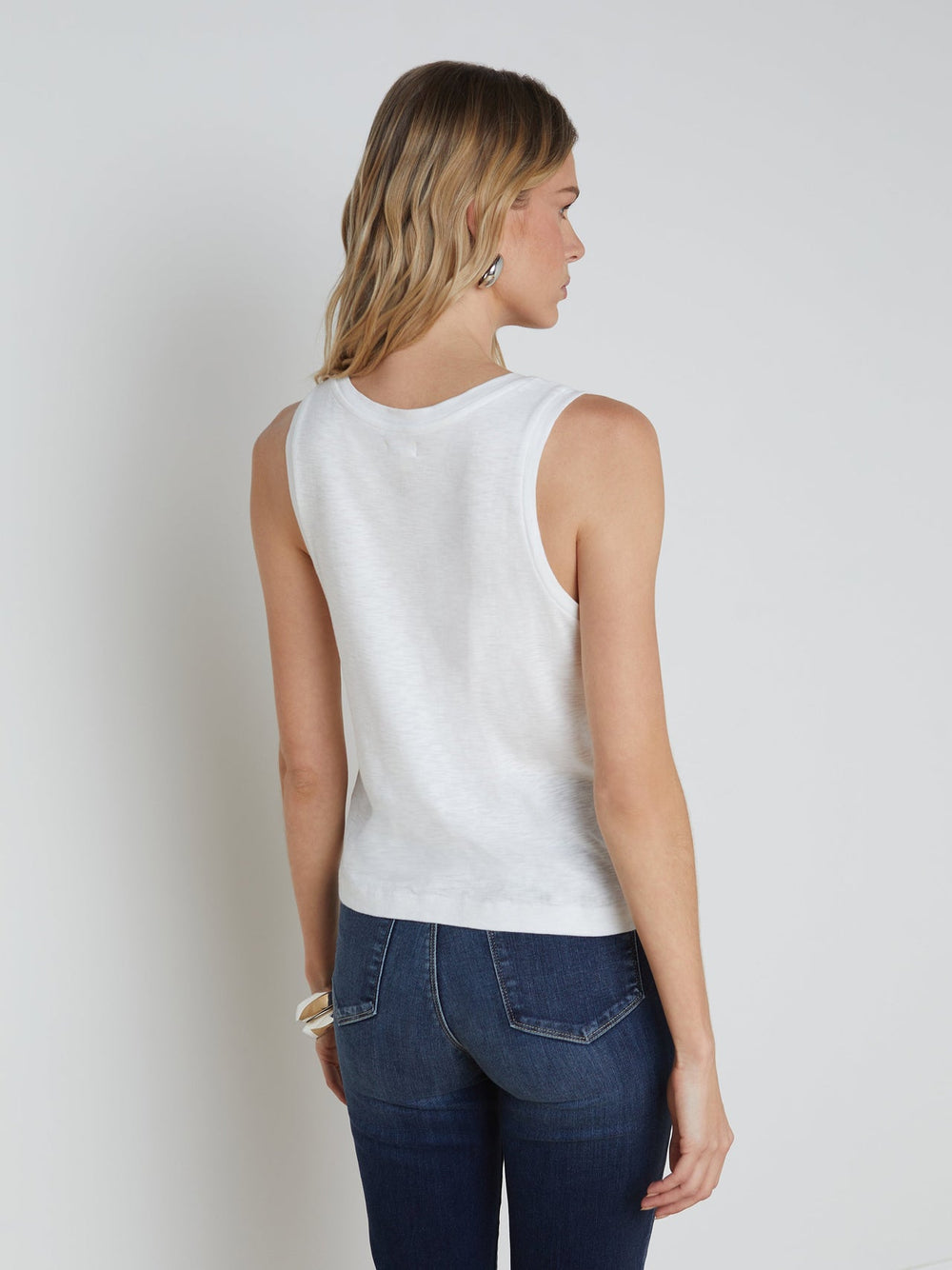 Mikaela Cotton Tank in White | L'AGENCE online