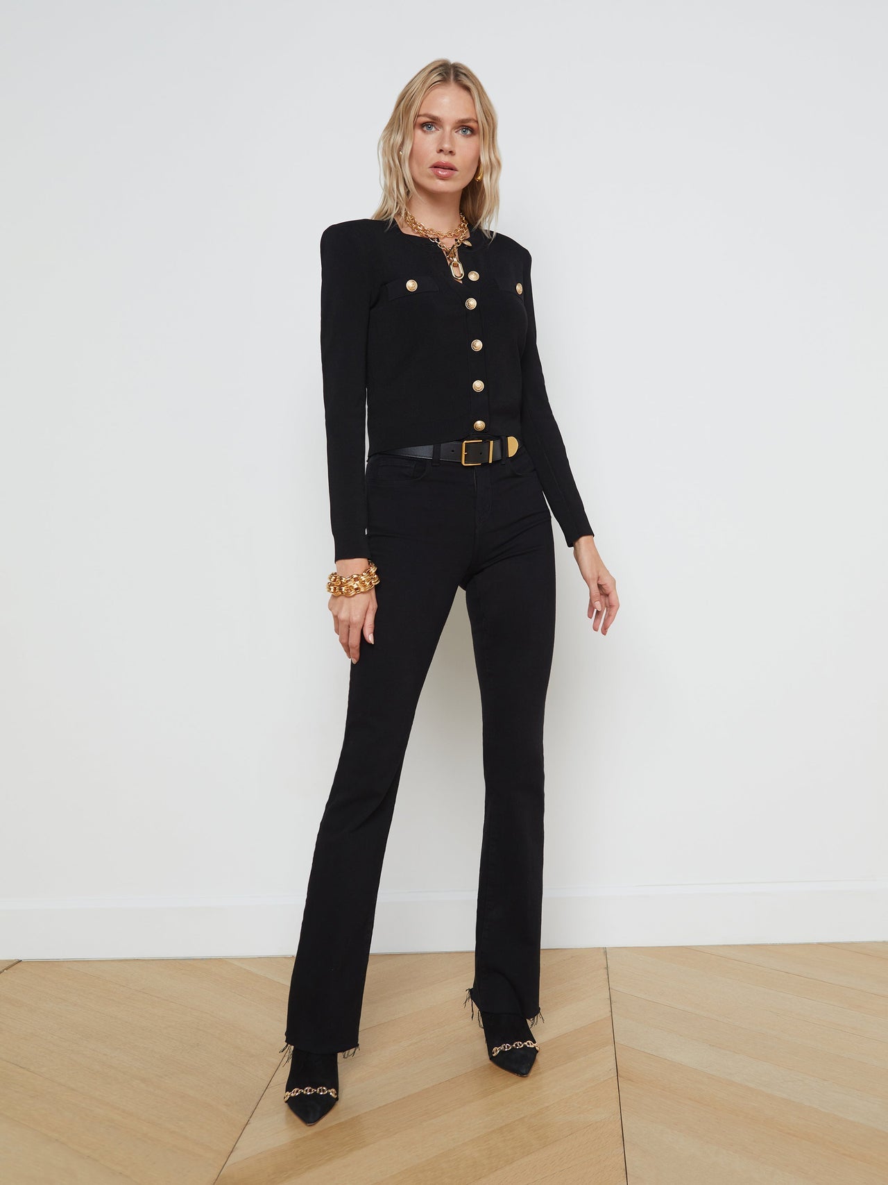 Toulouse Cardigan in Black | L'AGENCE US