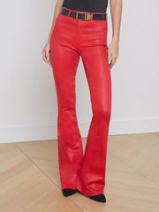 Marty Coated Flare Jean in Tango Red Coated | L'AGENCE for sale