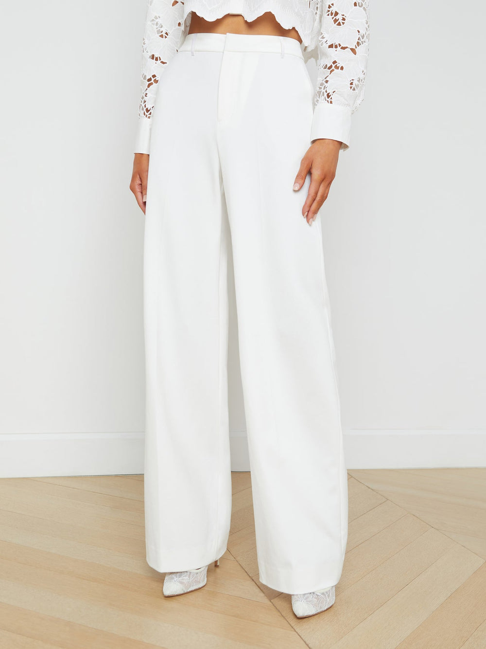 Livvy Straight-Leg Trouser in White | L'AGENCE Women