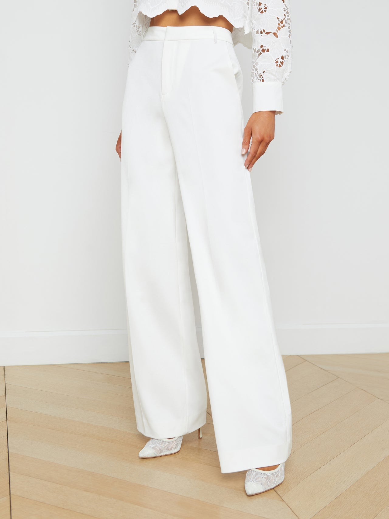 Livvy Straight-Leg Trouser in White | L'AGENCE Women