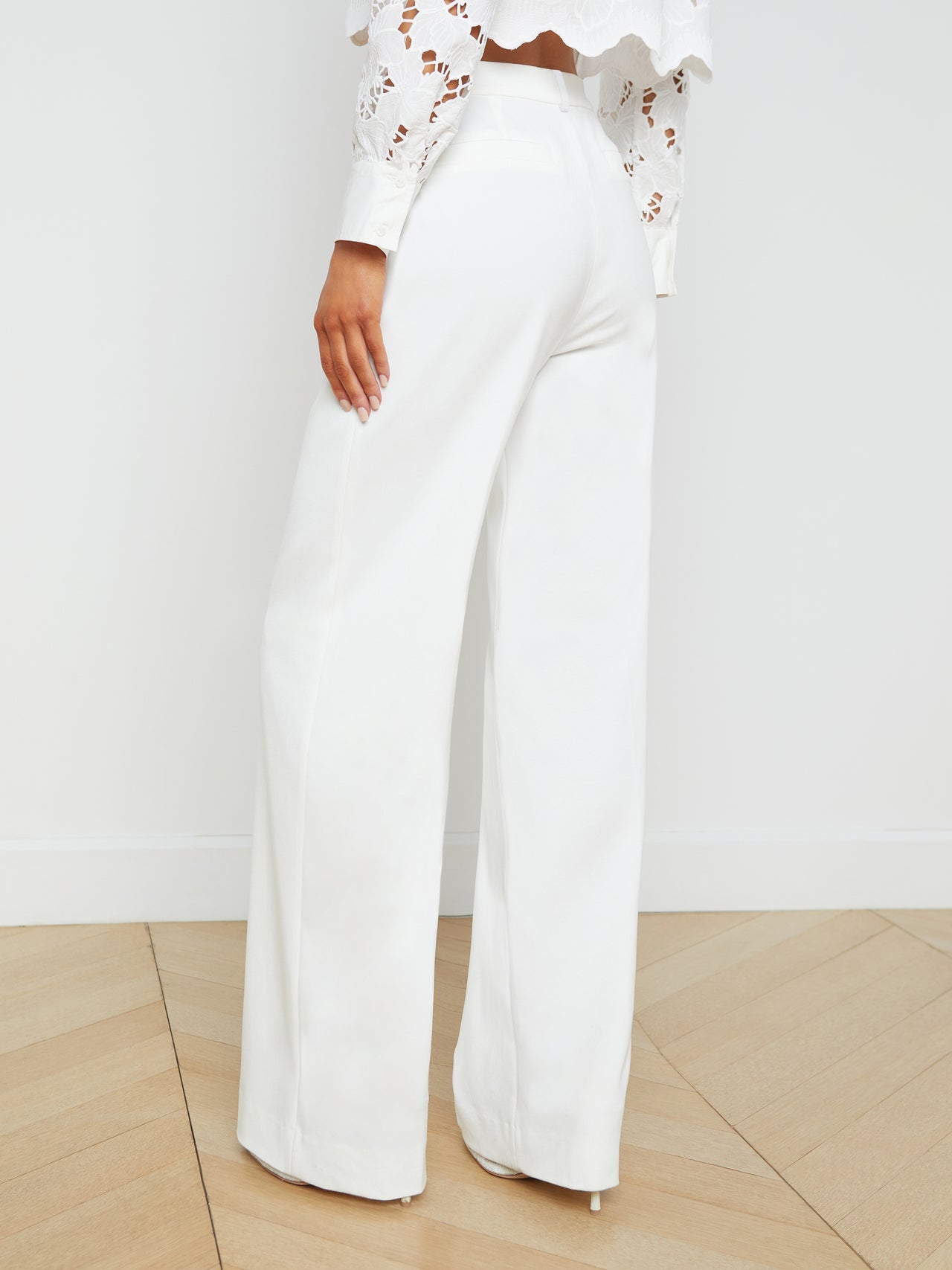 Livvy Straight-Leg Trouser in White | L'AGENCE Women