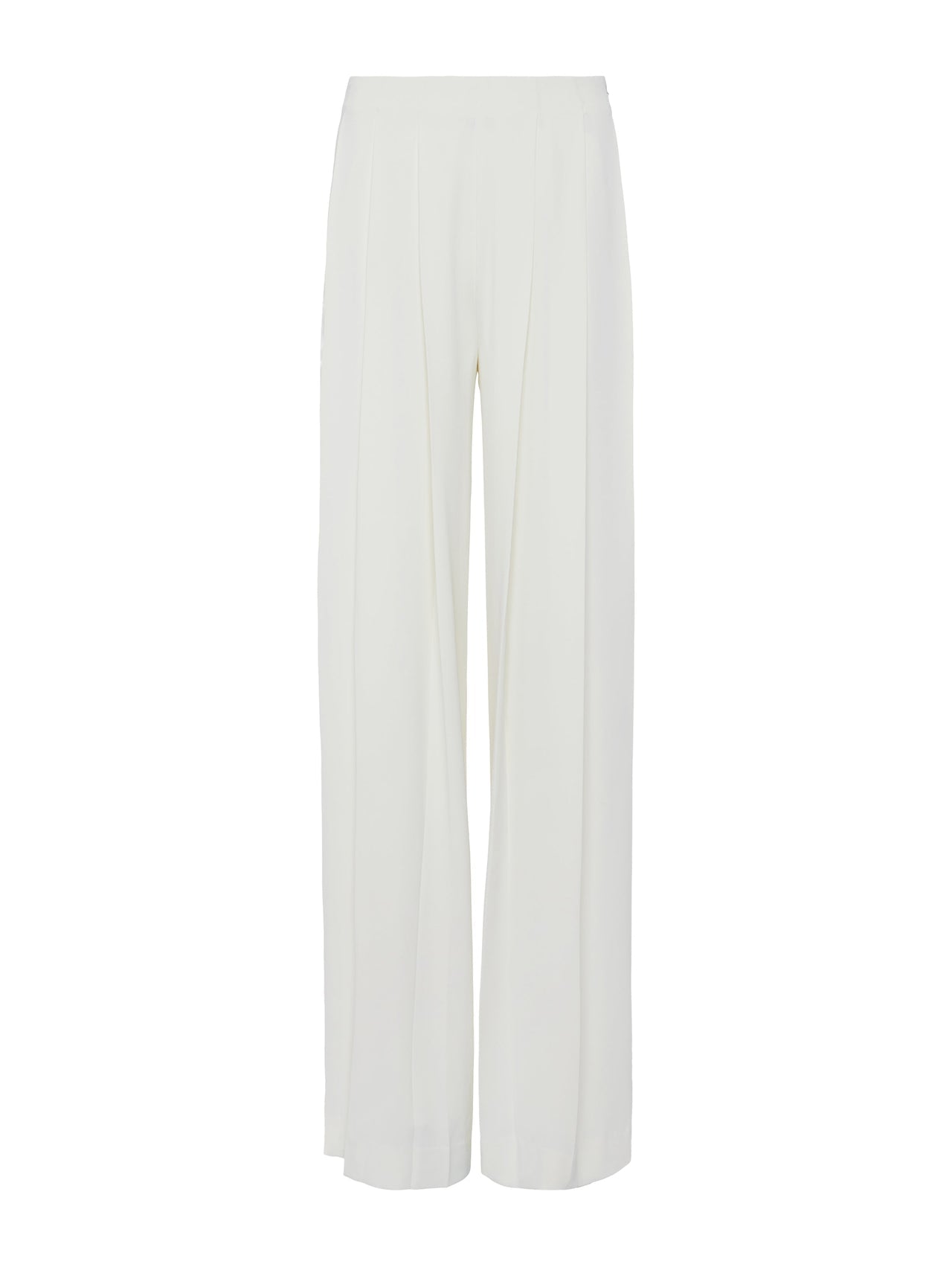 Nova Pleated Wide-Leg Pant in Ivory | L'AGENCE online
