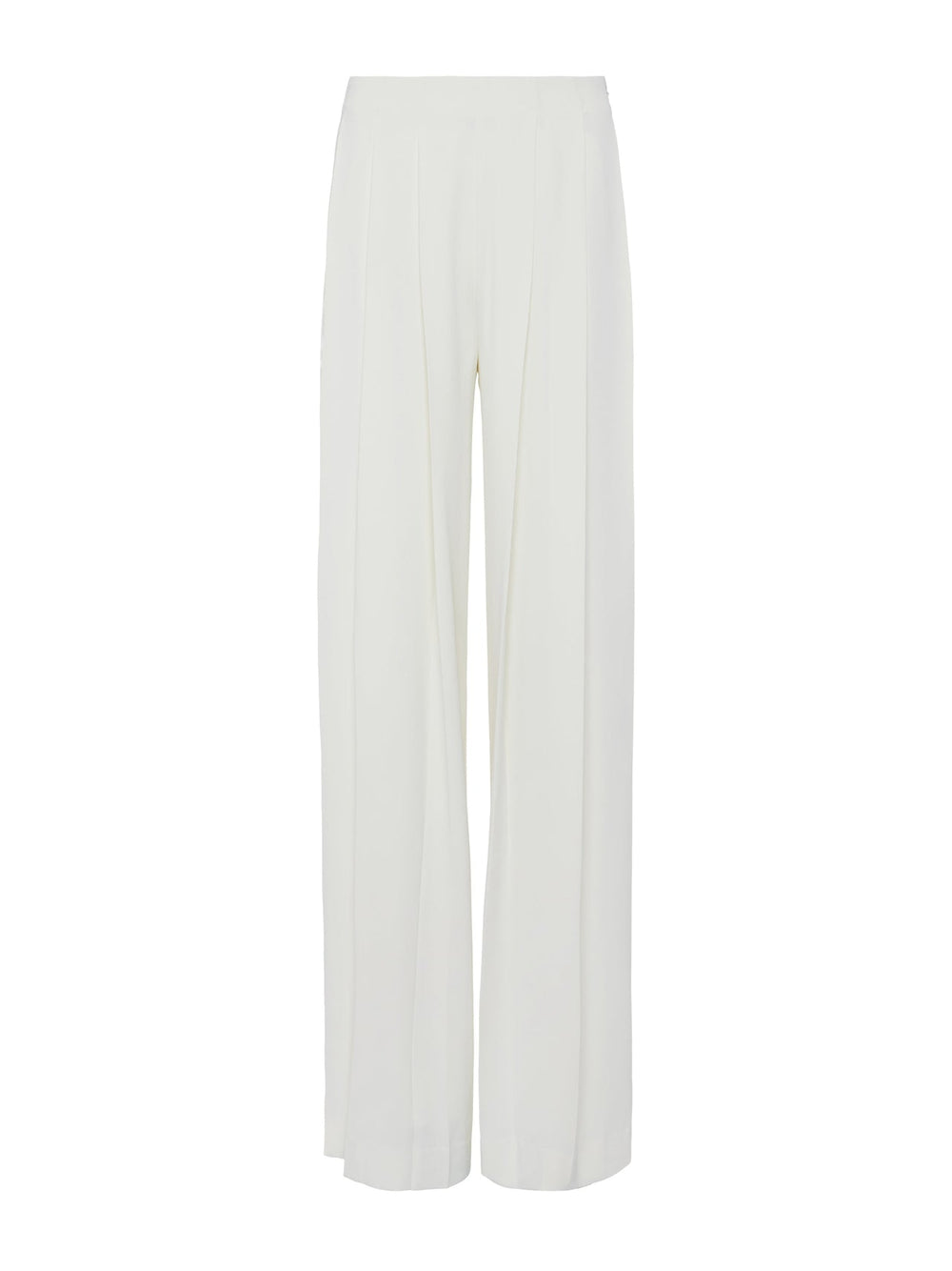 Nova Pleated Wide-Leg Pant in Ivory | L'AGENCE online