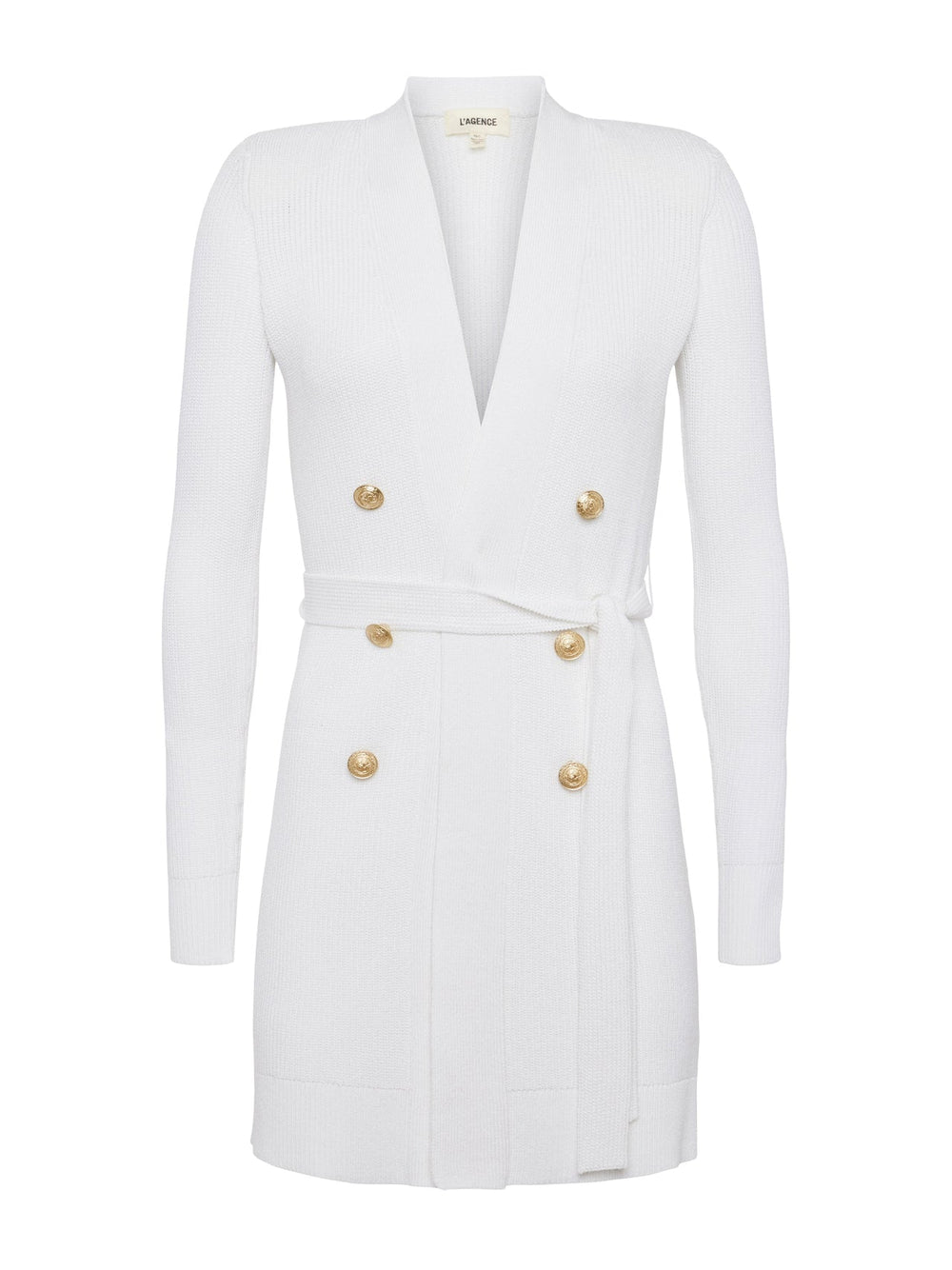 Noe Double-Breasted Cardigan in White | L'AGENCE for sale
