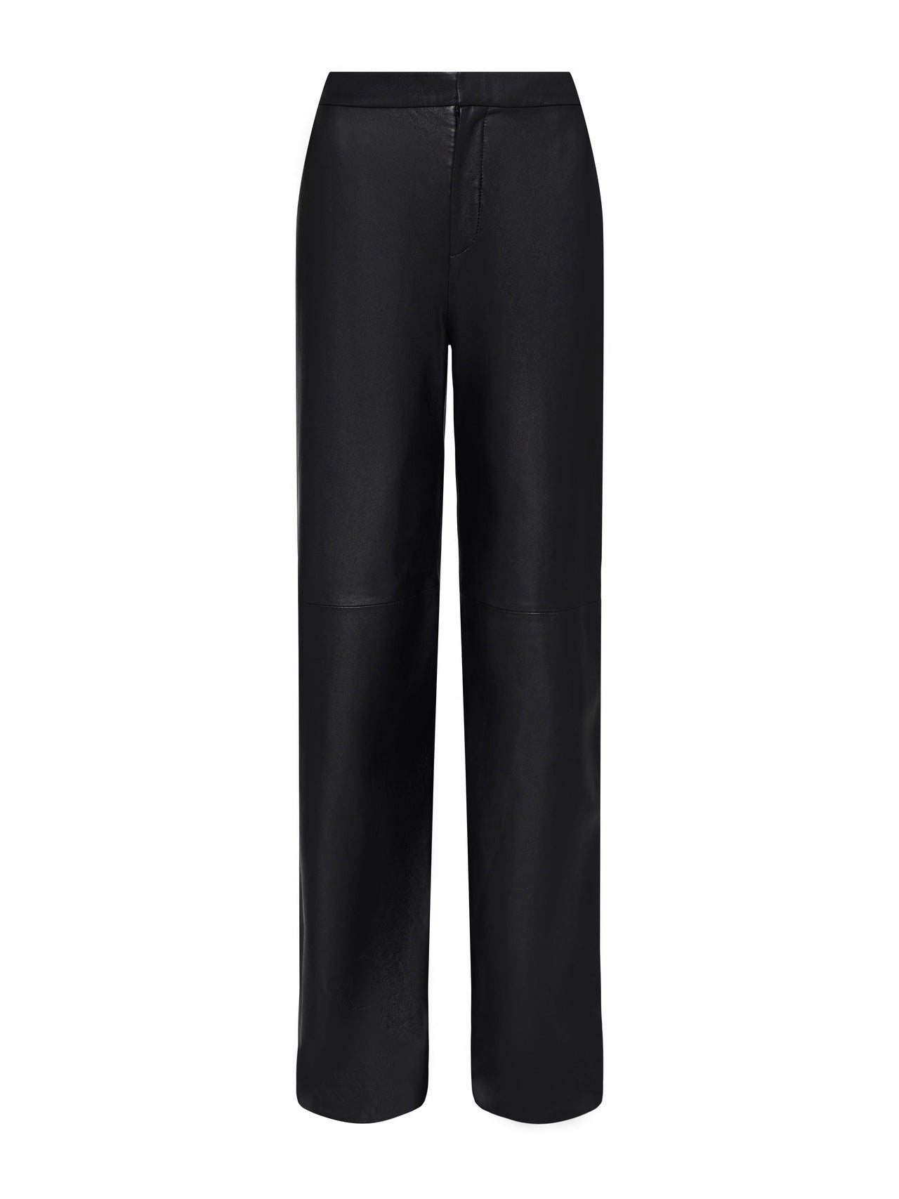 Livvy Leather Straight-Leg Trouser in Black | L'AGENCE discount