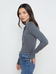 Sterling Long Sleeve Sweater in Grey/Gunmetal | L'AGENCE near me