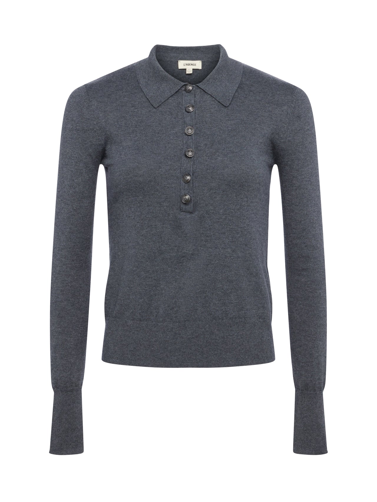 Sterling Long Sleeve Sweater in Grey/Gunmetal | L'AGENCE near me