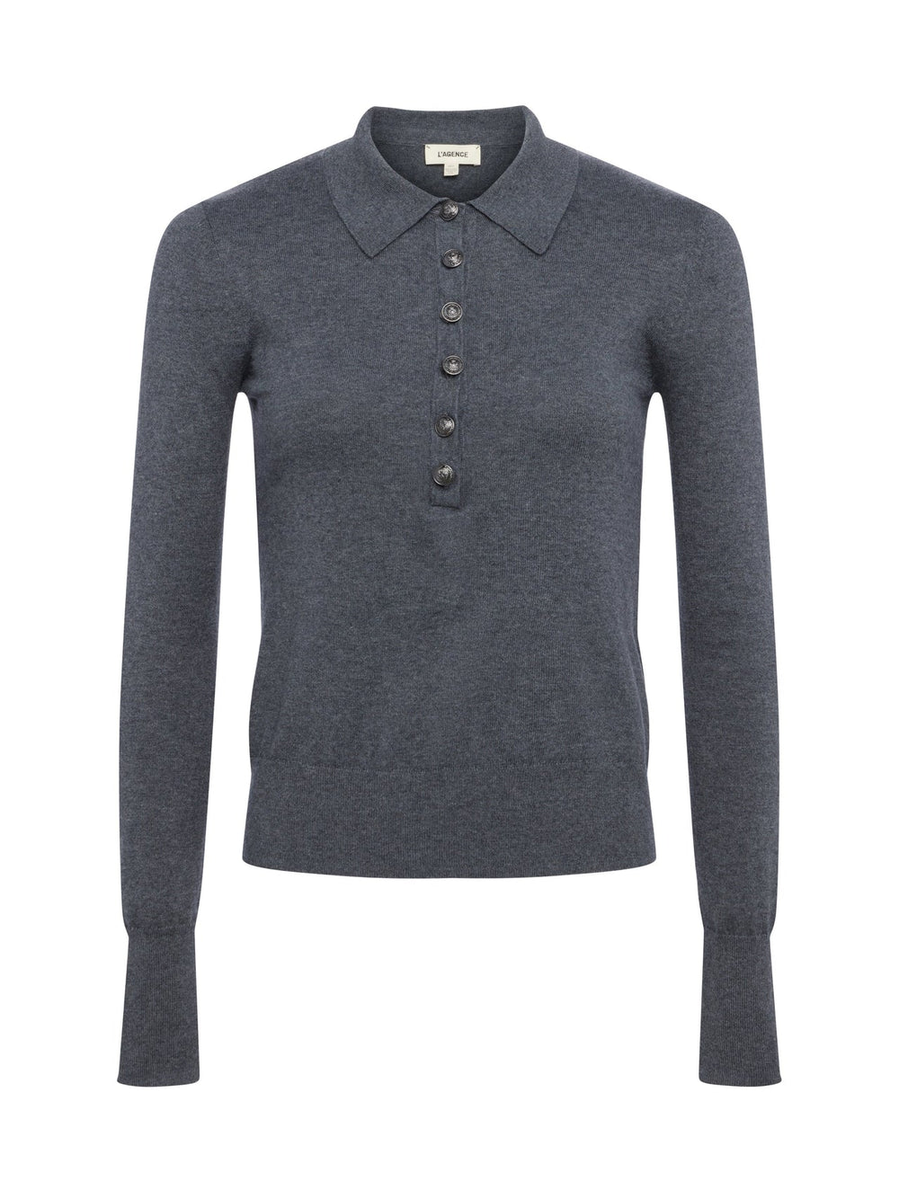 Sterling Long Sleeve Sweater in Grey/Gunmetal | L'AGENCE near me