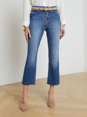 Kendra High-Rise Cropped Flare Jean in Cambridge | L'AGENCE discount
