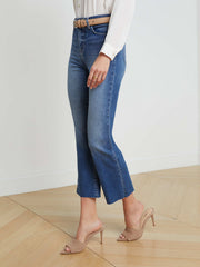 Kendra High-Rise Cropped Flare Jean in Cambridge | L'AGENCE discount