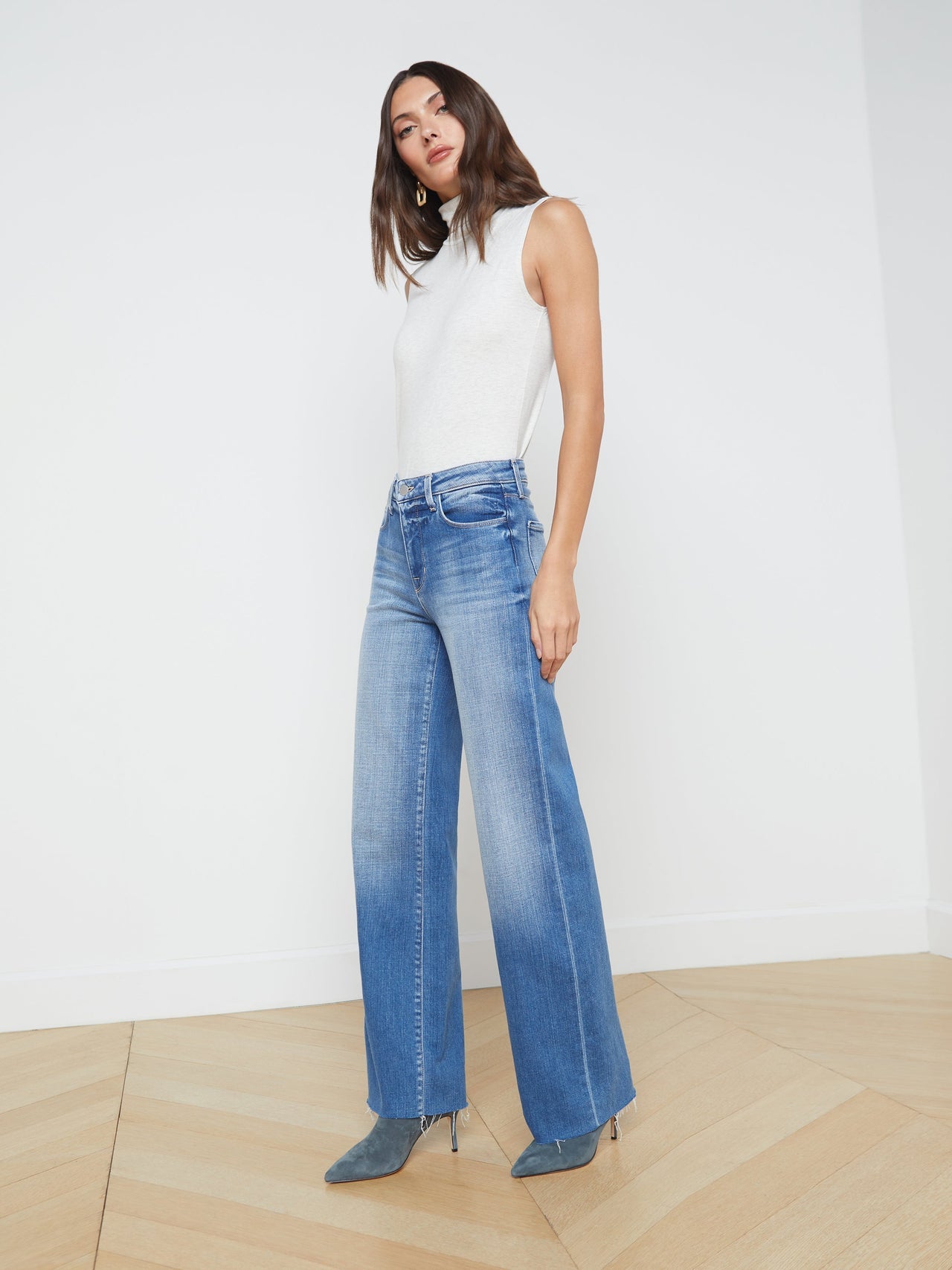 Scottie Wide-Leg Jean in Hayward | L'AGENCE for sale