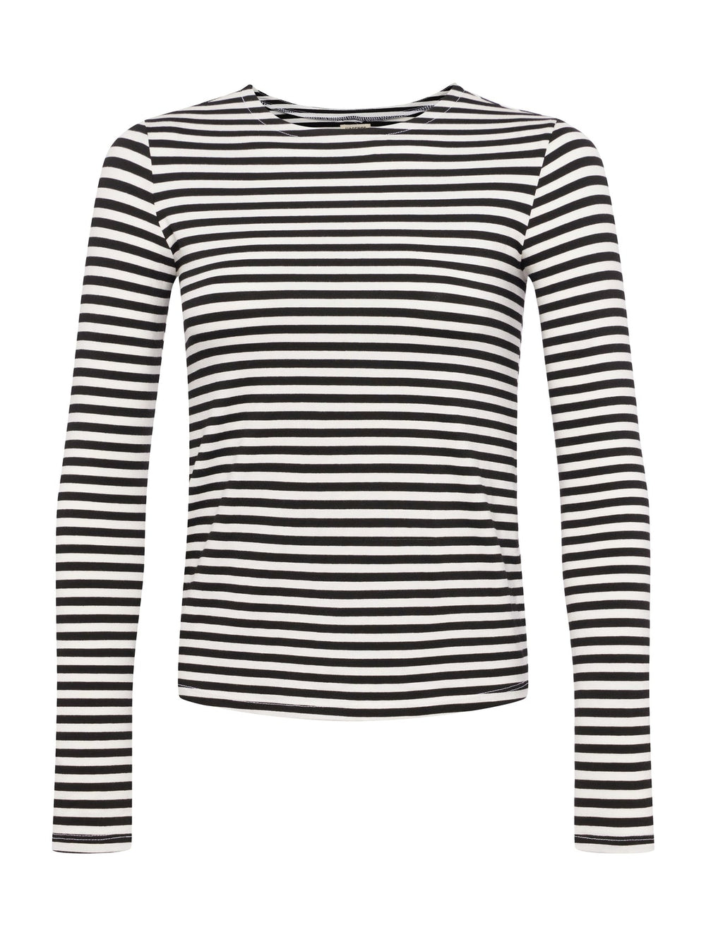 Tess Long Sleeve Tee in Black/White Stripe | L'AGENCE discount