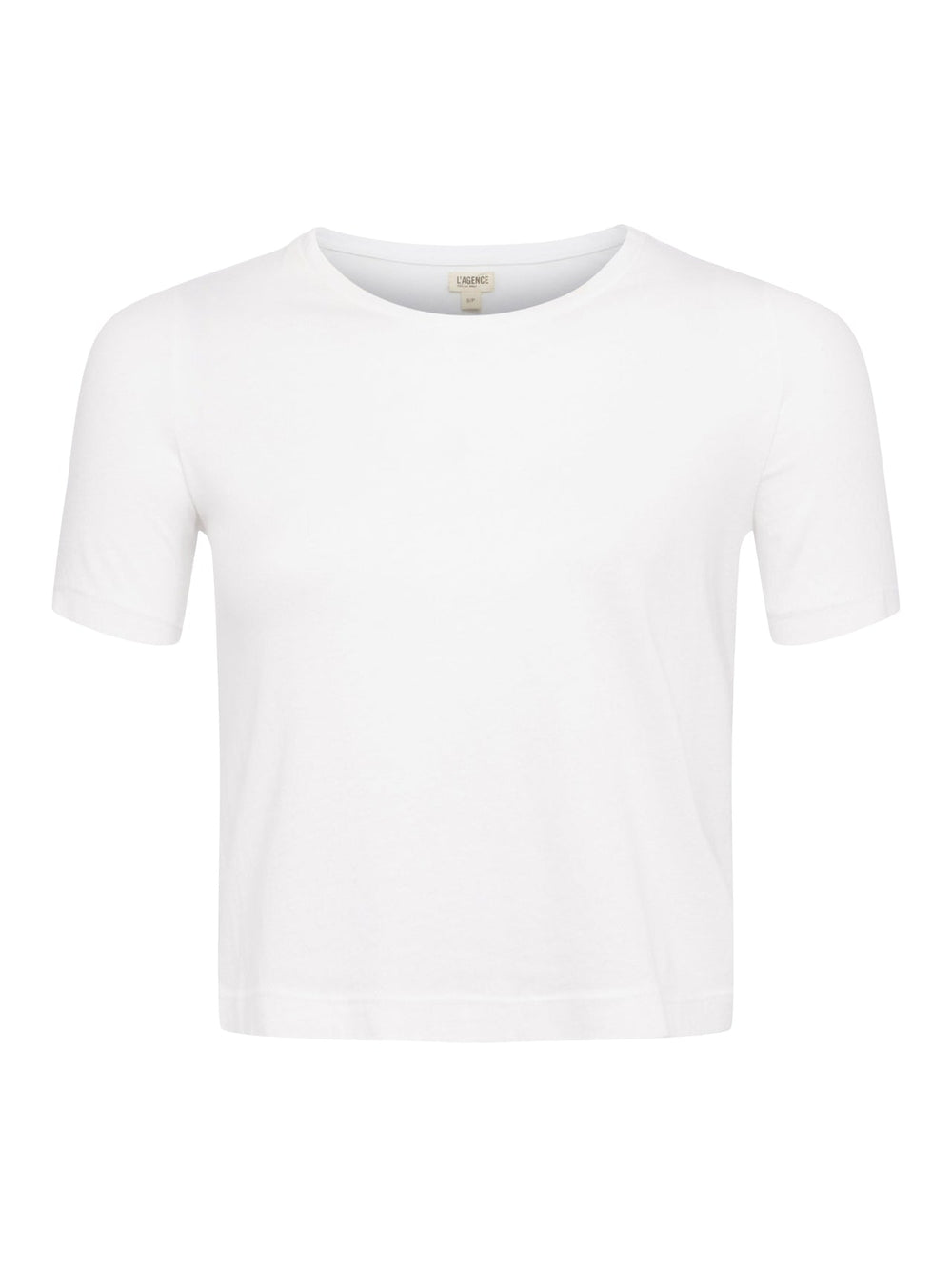 Donna Cotton Cropped Tee in White | L'AGENCE sale