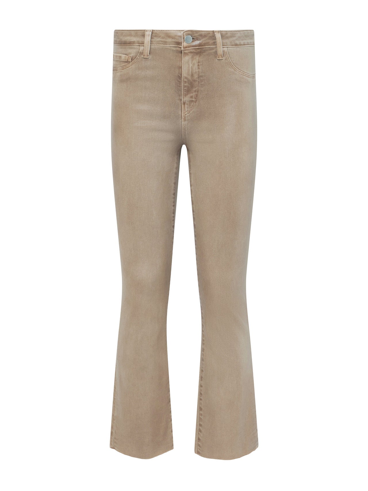 Kendra Coated Cropped Flare Jean in Rye Coated | L'AGENCE discount