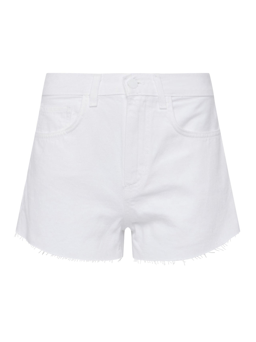 Beck High-Rise Raw-Hem Jean Short in Blanc | L'AGENCE US