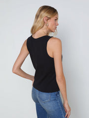 Mikaela Cotton Tank in Black | L'AGENCE for sale