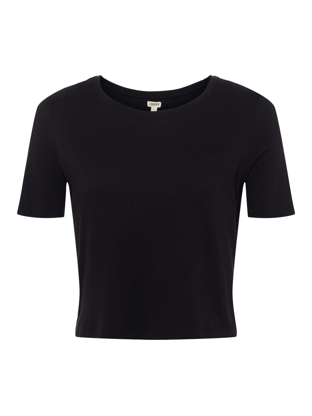 Donna Cotton Cropped Tee in Black | L'AGENCE Women