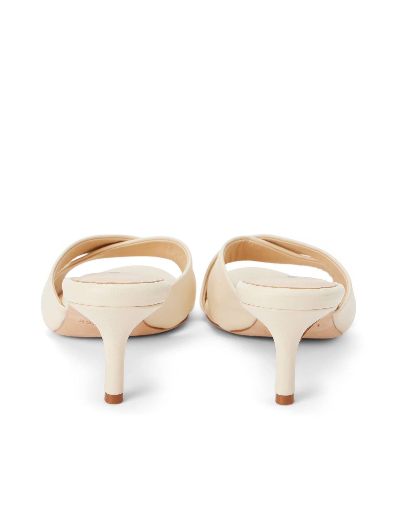 Aveline Kitten-Heel Sandal in Ecru Leather | L'AGENCE sale
