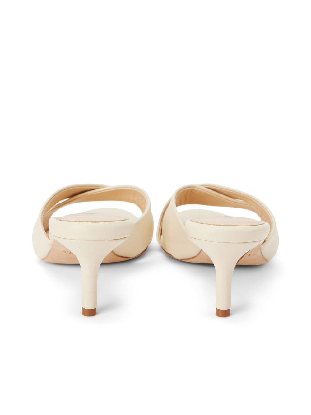 Aveline Kitten-Heel Sandal in Ecru Leather | L'AGENCE sale