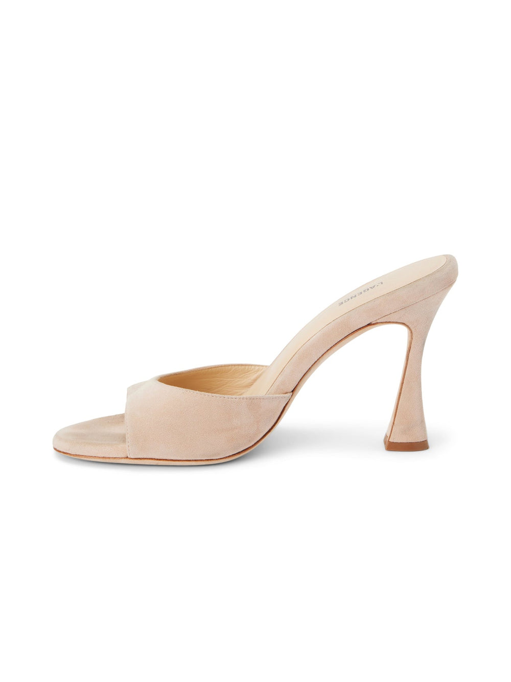 Avery Suede Peep-Toe Mule in Pecan Suede | L'AGENCE for sale