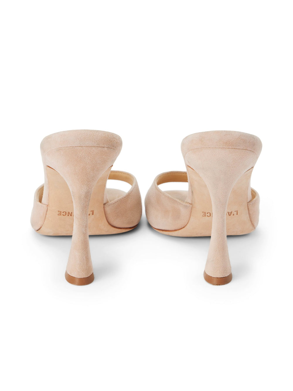 Avery Suede Peep-Toe Mule in Pecan Suede | L'AGENCE for sale