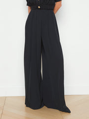 Nova Pleated Wide-Leg Pant in Black | L'AGENCE near me