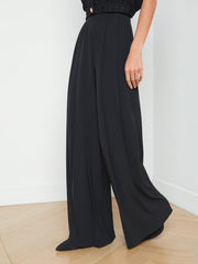 Nova Pleated Wide-Leg Pant in Black | L'AGENCE near me