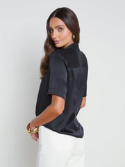 Ellah Silk Blouse in Black | L'AGENCE for sale