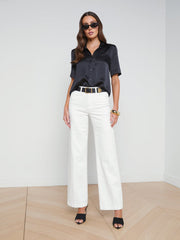 Ellah Silk Blouse in Black | L'AGENCE for sale