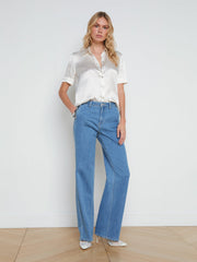 Ellah Silk Blouse in Ivory | L'AGENCE US