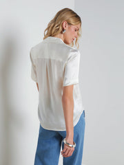 Ellah Silk Blouse in Ivory | L'AGENCE US