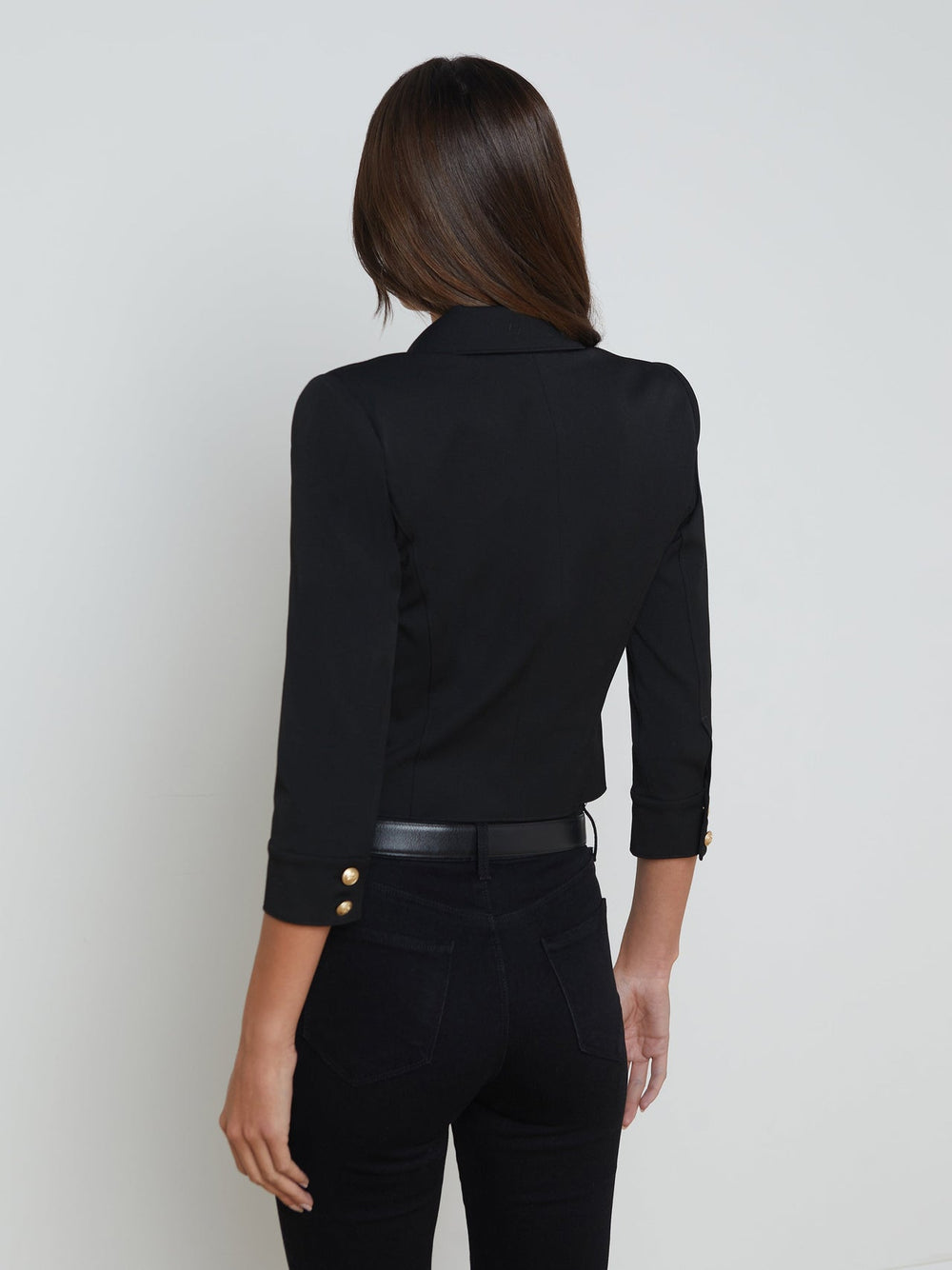 Kumi Cropped Jacket in Black | L'AGENCE near me
