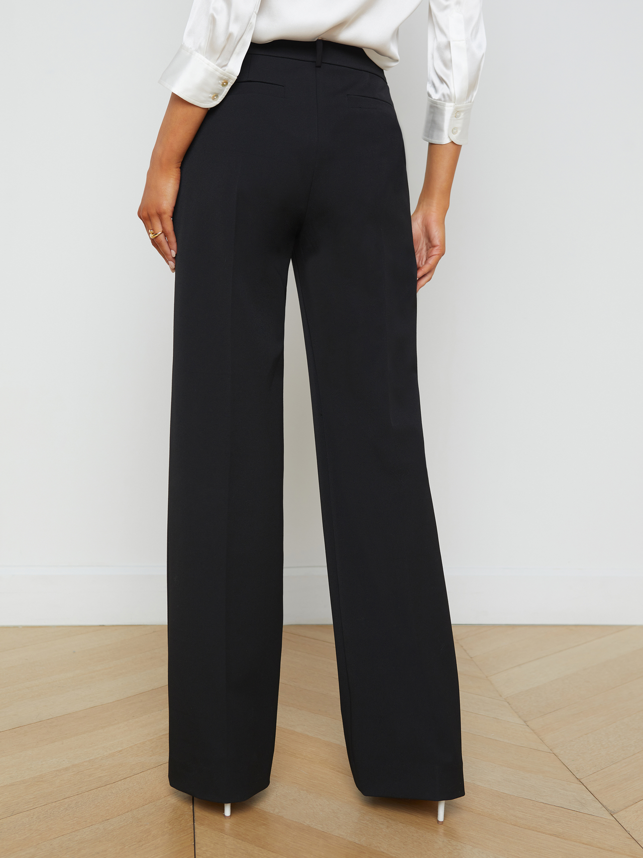 Livvy Straight-Leg Trouser in Black | L'AGENCE for sale